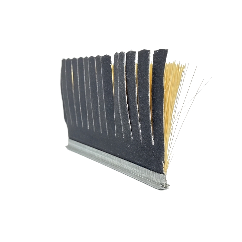 metal base abrasive strip brush black abrasive detail